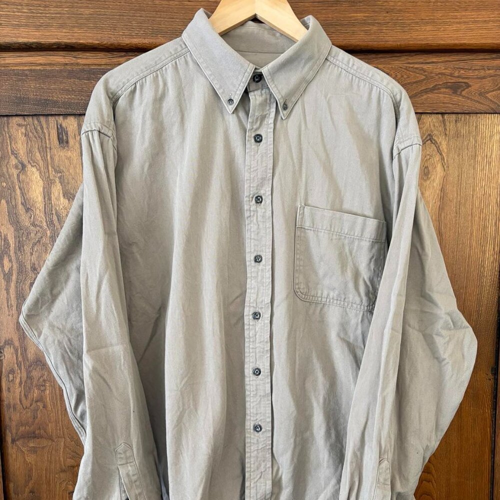 Tan Thick Cotton Button Down